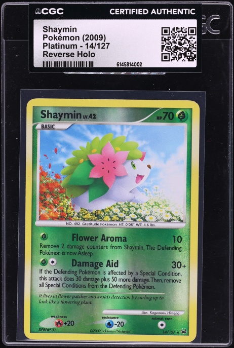 2009 Pokemon Platinum Reverse Holo Shaymin #14 CGC AUTH
