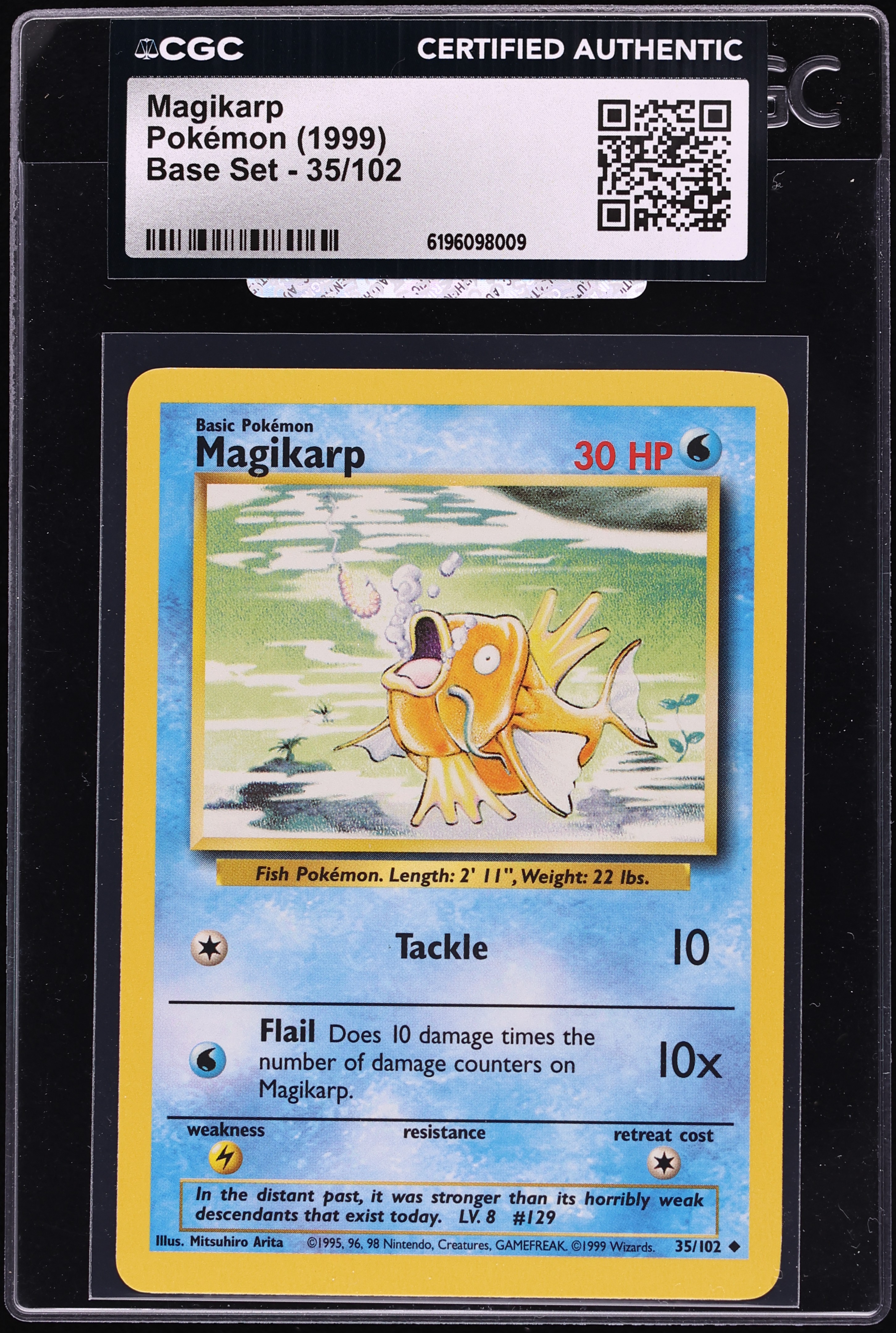 1999 Pokemon Base Set Magikarp #35 CGC AUTH