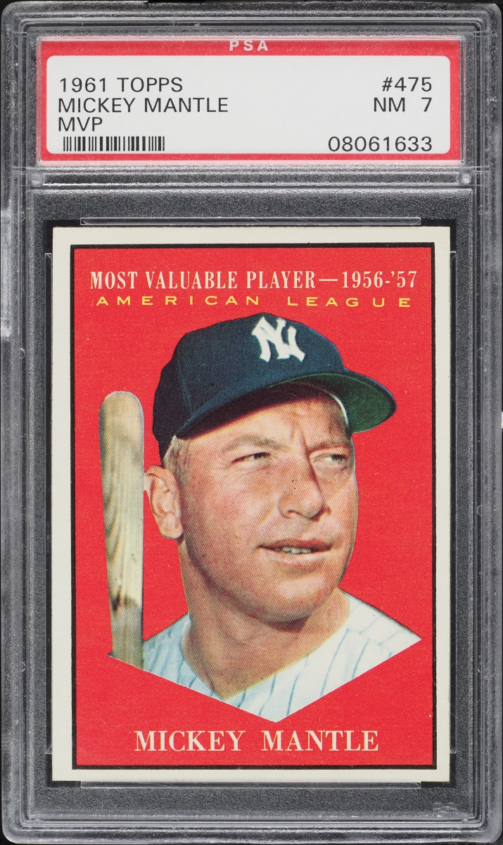 1961 Topps Mickey Mantle MVP #475 PSA 7 NRMT