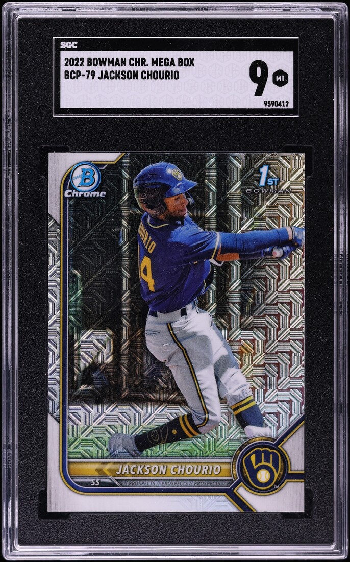 2022 Bowman Chrome Mega Box Jackson Chourio PROSPECT #BCP-79 SGC 9 MINT