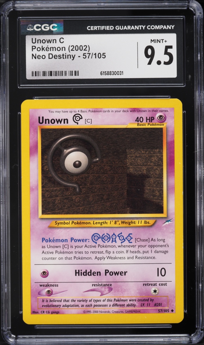 2002 Pokemon Neo Destiny Unown C #57 CGC 9.5 MINT+