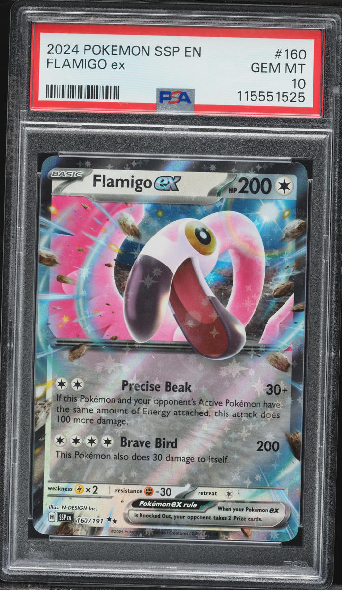 2024 Pokemon Scarlet & Violet Surging Sparks Flamigo EX #160 PSA 10 GEM MINT