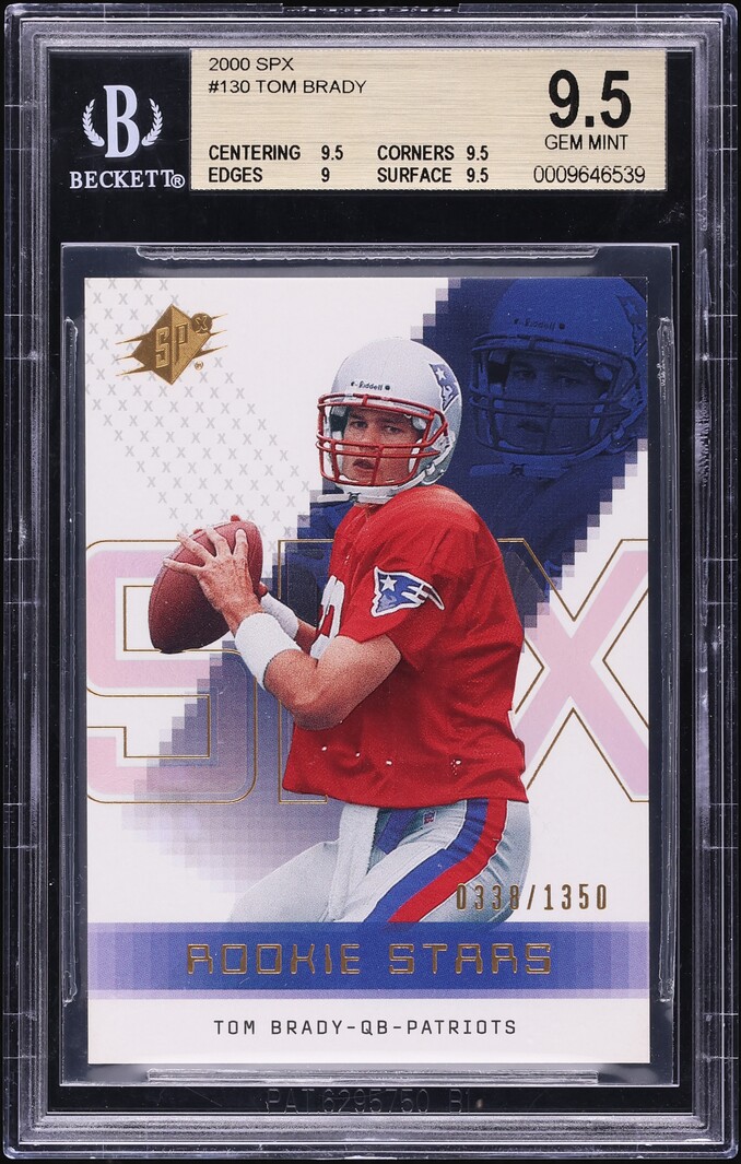 2000 SPx Football Tom Brady ROOKIE /1350 #130 BGS 9.5 GEM MINT