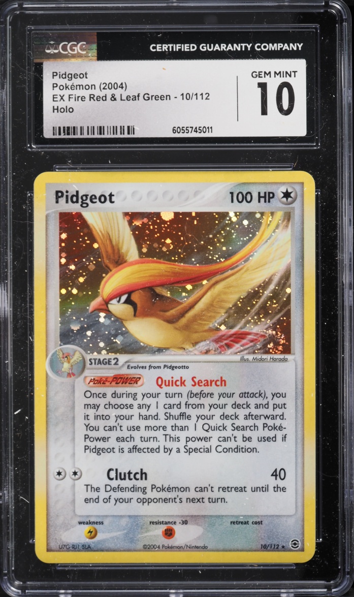 2004 Pokemon Ex Fire Red & Leaf Green Holo Pidgeot #10 CGC 10 GEM MINT