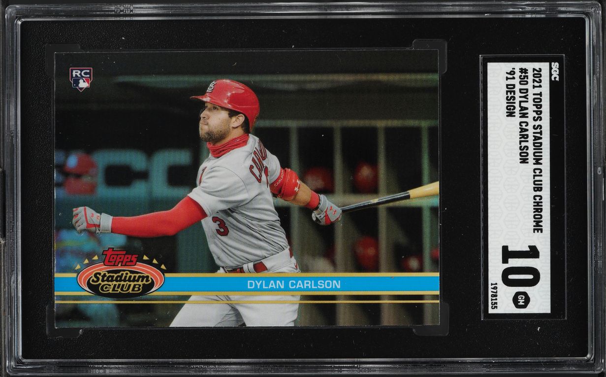 2021 Stadium Club Chrome '91 Design Dylan Carlson ROOKIE #50 SGC 10 GEM MINT