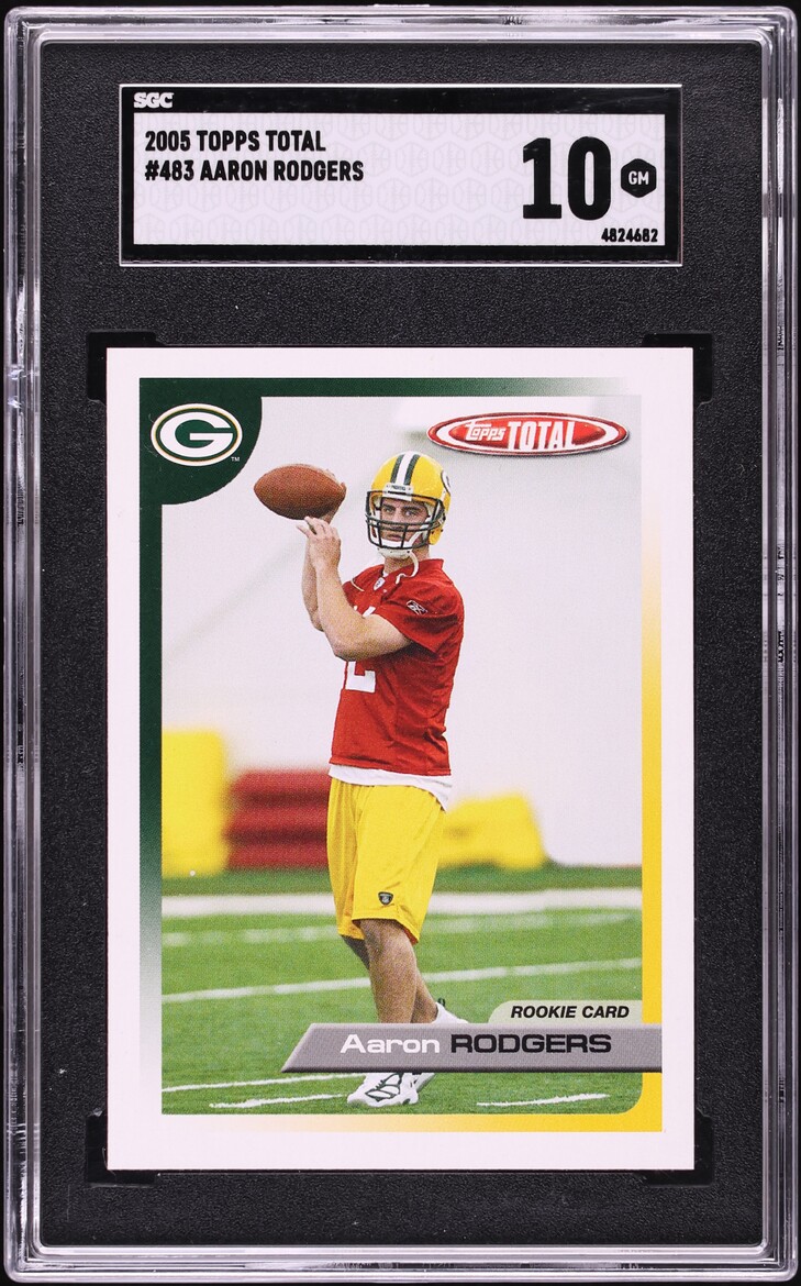 2005 Topps Football Total Aaron Rodgers ROOKIE #483 SGC 10 GEM MINT