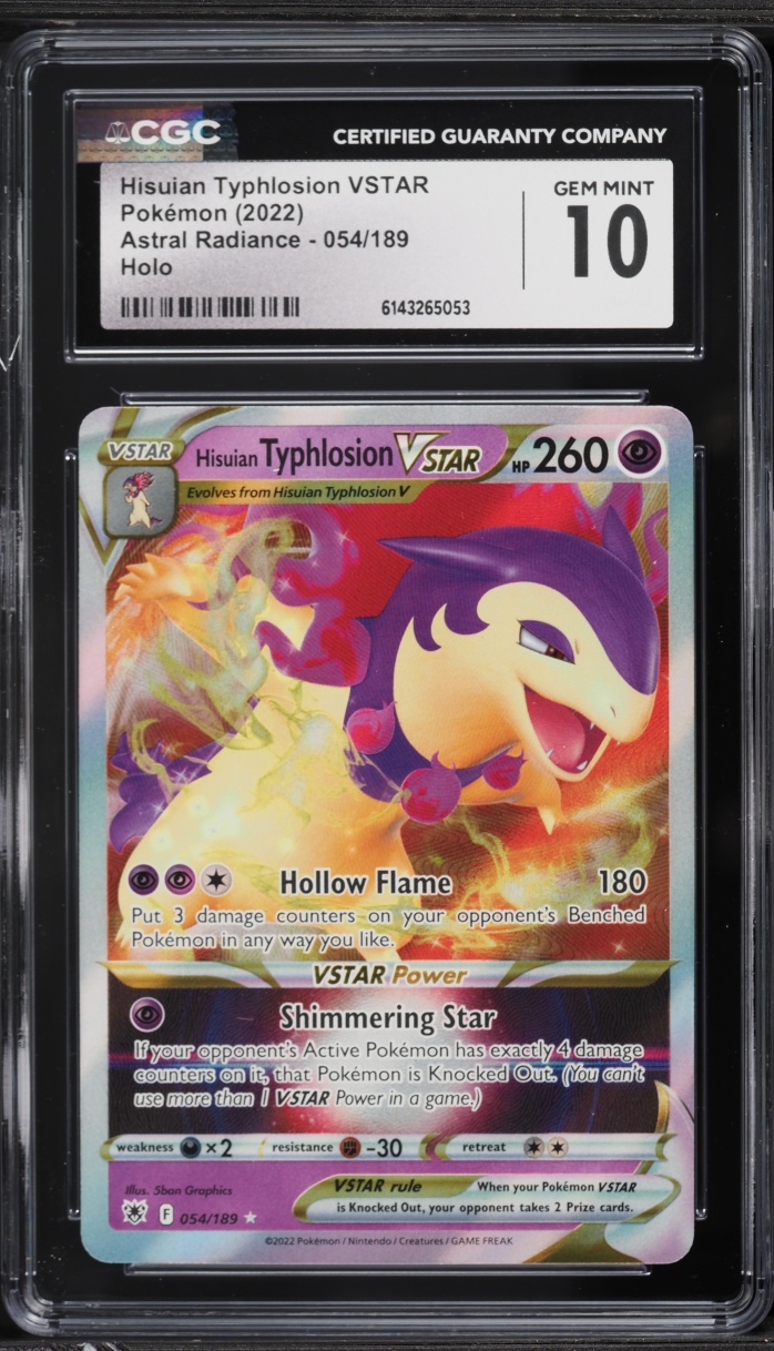 2022 Pokemon Sword & Shield Astral Radiance Holo Hisuian Typhlosion VSTAR #54 CGC 10 GEM MINT