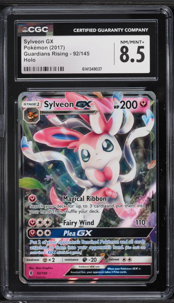 2017 Pokemon Sun & Moon Guardians Rising Alt Art Sylveon GX #92 CGC 8.5 NM-MT+