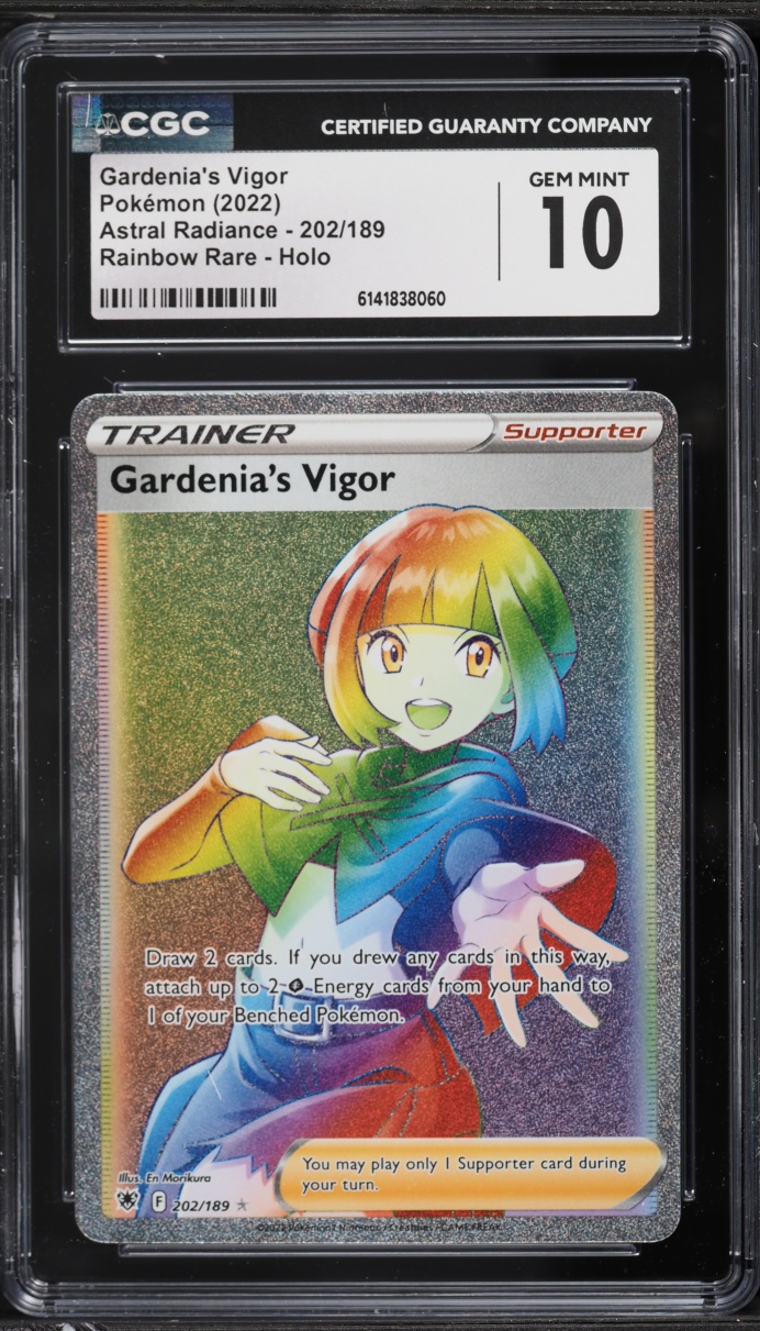 2022 Pokemon Sword & Shield Astral Radiance Rainbow Rare Gardenia's Vigor #202 CGC 10 GEM MINT