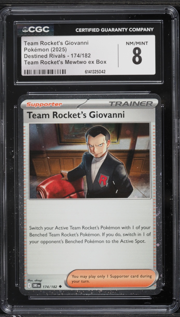 2025 Pokemon Scarlet & Violet Destined Rivals Team Rocket's Giovanni #174 CGC 8 NM-MT