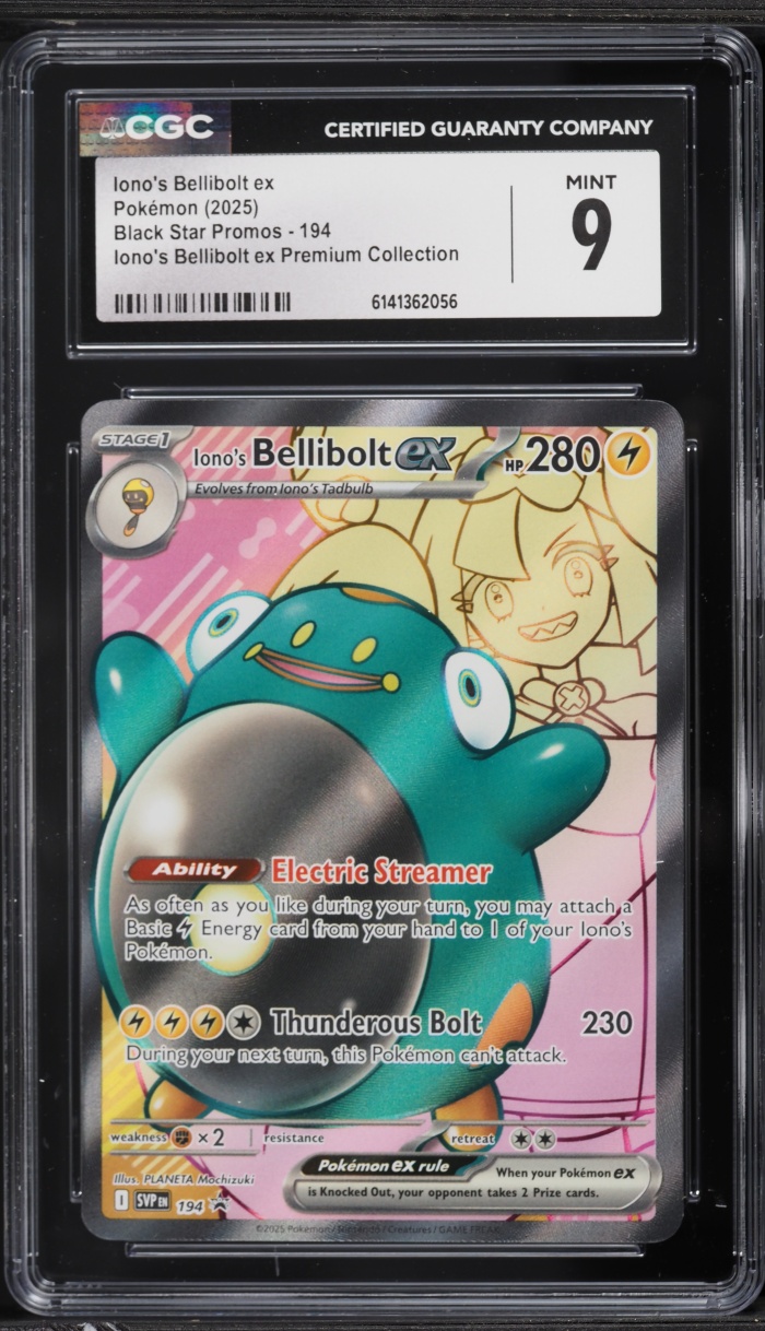2025 Pokemon SV Promo Premium Collection Full Art Iono's Bellibolt EX #194 CGC 9 MINT