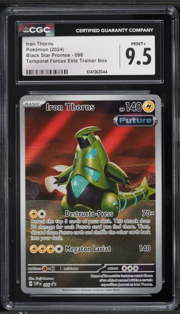 2024 Pokemon Scarlet & Violet Promo Temporal Forces ETB Full Art Iron Thorns #98 CGC 9.5 MINT+