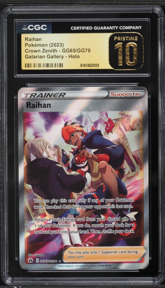 2023 Pokemon Sword & Shield Crown Zenith Full Art Raihan #GG65 CGC 10 PRISTINE