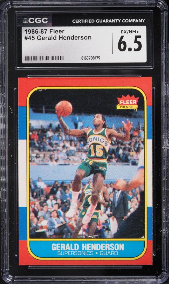 1986 Fleer Basketball Gerald Henderson #45 CGC 6.5 EXMT+