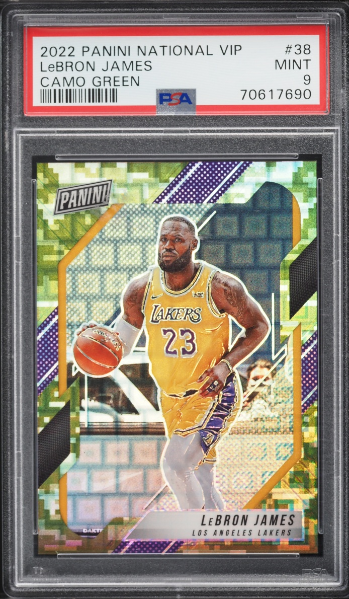 2022 Panini National VIP Camo Green LeBron James 25/25 #38 PSA 9 MINT