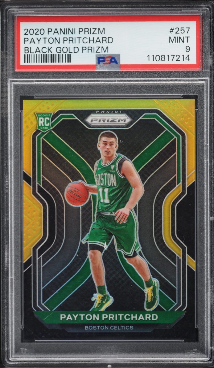 2020 Panini Prizm Black Gold Payton Pritchard ROOKIE /5 #257 PSA 9 MINT
