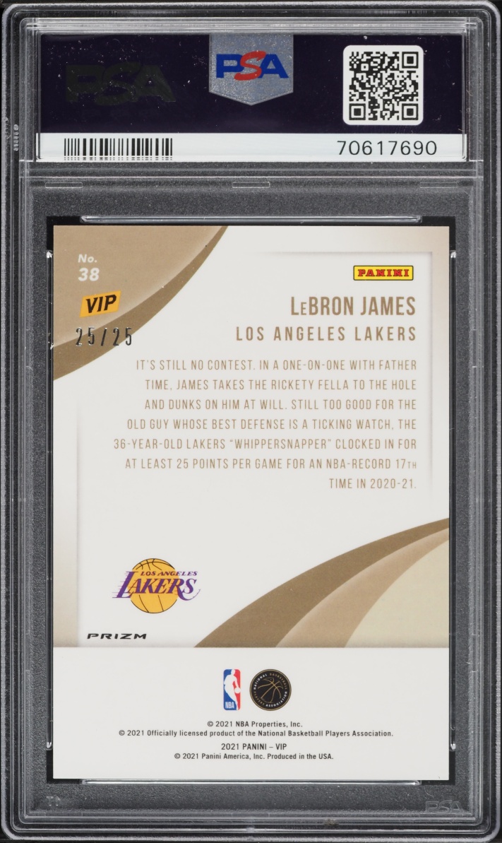 2022 Panini National VIP Camo Green LeBron James 25/25 #38 PSA 9 MINT