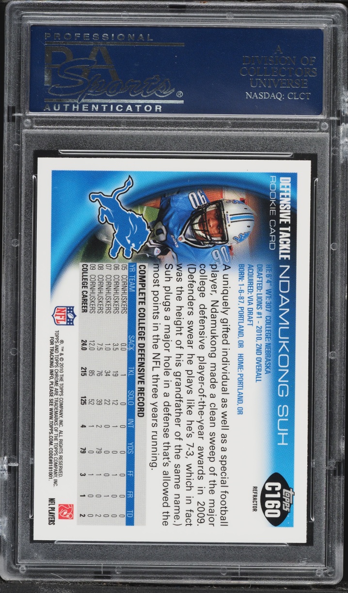 2010 Topps Chrome Refractor Ndamukong Suh ROOKIE #C160 PSA 9 MINT