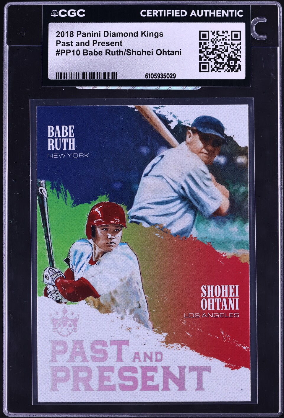 2018 Panini Diamond Kings Past & Present Babe Ruth Shohei Ohtani ROOKIE #PP10 CGC AUTH