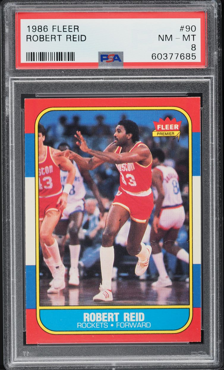 1986 Fleer Basketball Robert Reid #90 PSA 8 NM-MT