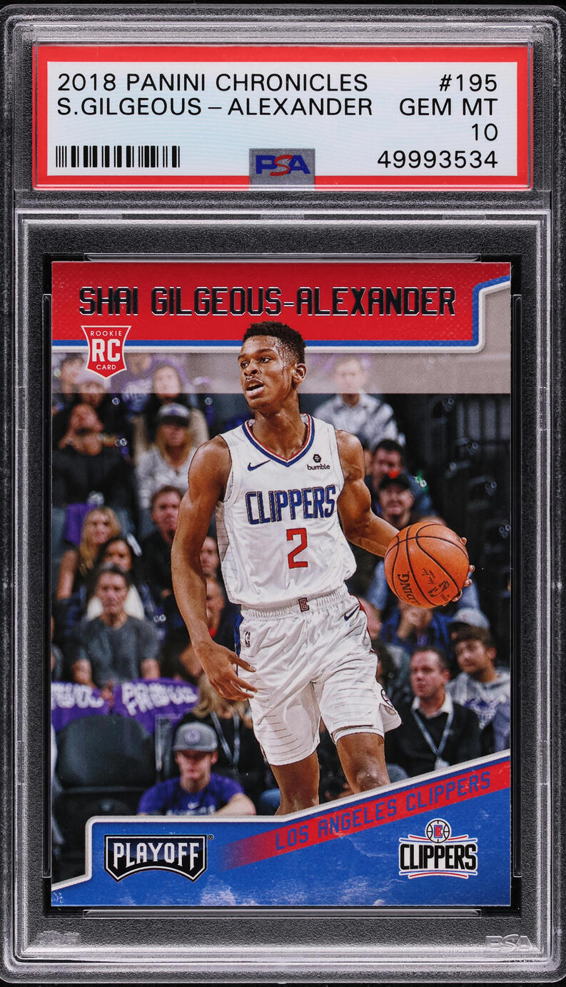 2018 Panini Chronicles Playoff Shai Gilgeous-Alexander ROOKIE #195 PSA 10 GEM