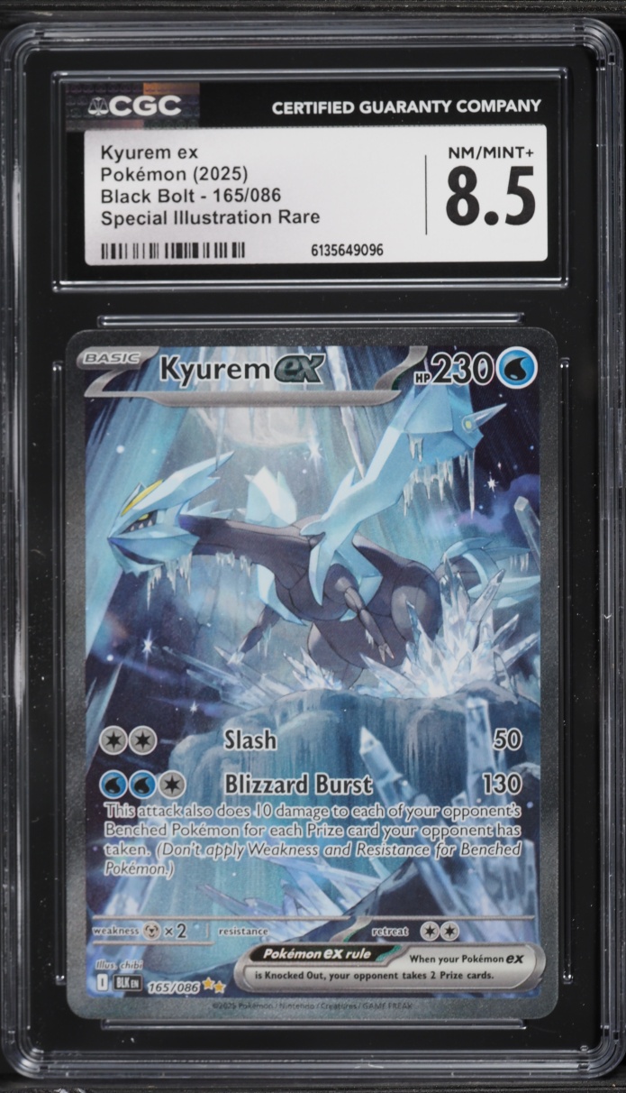 2025 Pokemon Scarlet & Violet Black Bolt SIR Kyurem ex #165 CGC 8.5 NM-MT+