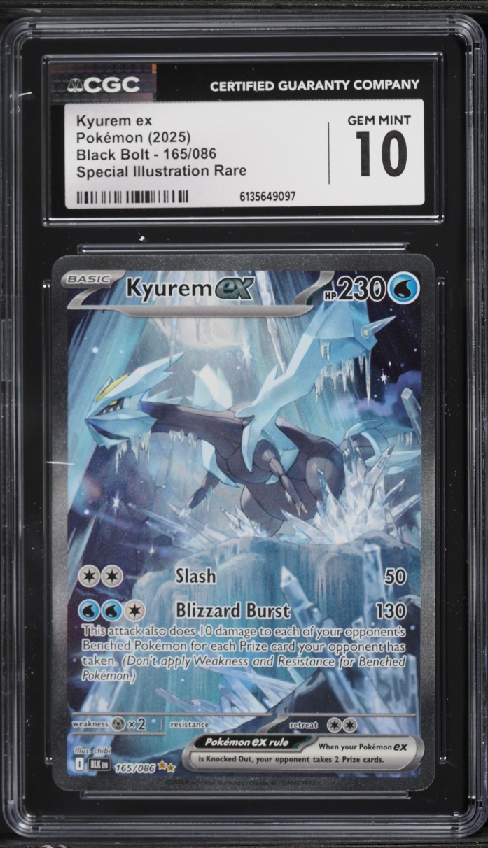 2025 Pokemon Scarlet & Violet Black Bolt SIR Kyurem ex #165 CGC 10 GEM MINT