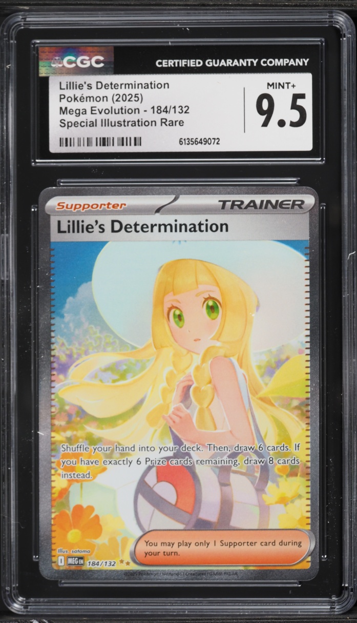 2025 Pokemon Mega Evolution SIR Lillie's Determination #184 CGC 9.5 MINT+