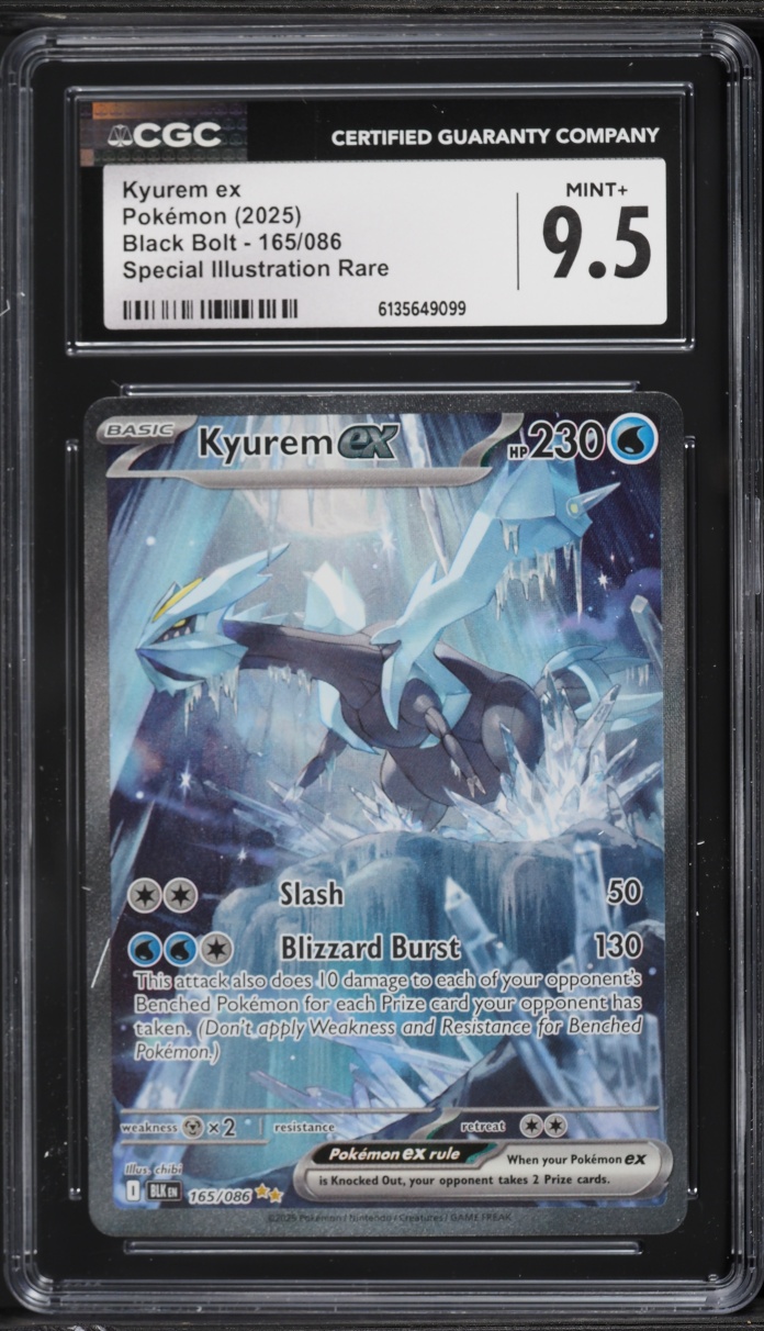 2025 Pokemon Scarlet & Violet Black Bolt SIR Kyurem ex #165 CGC 9.5 MINT+