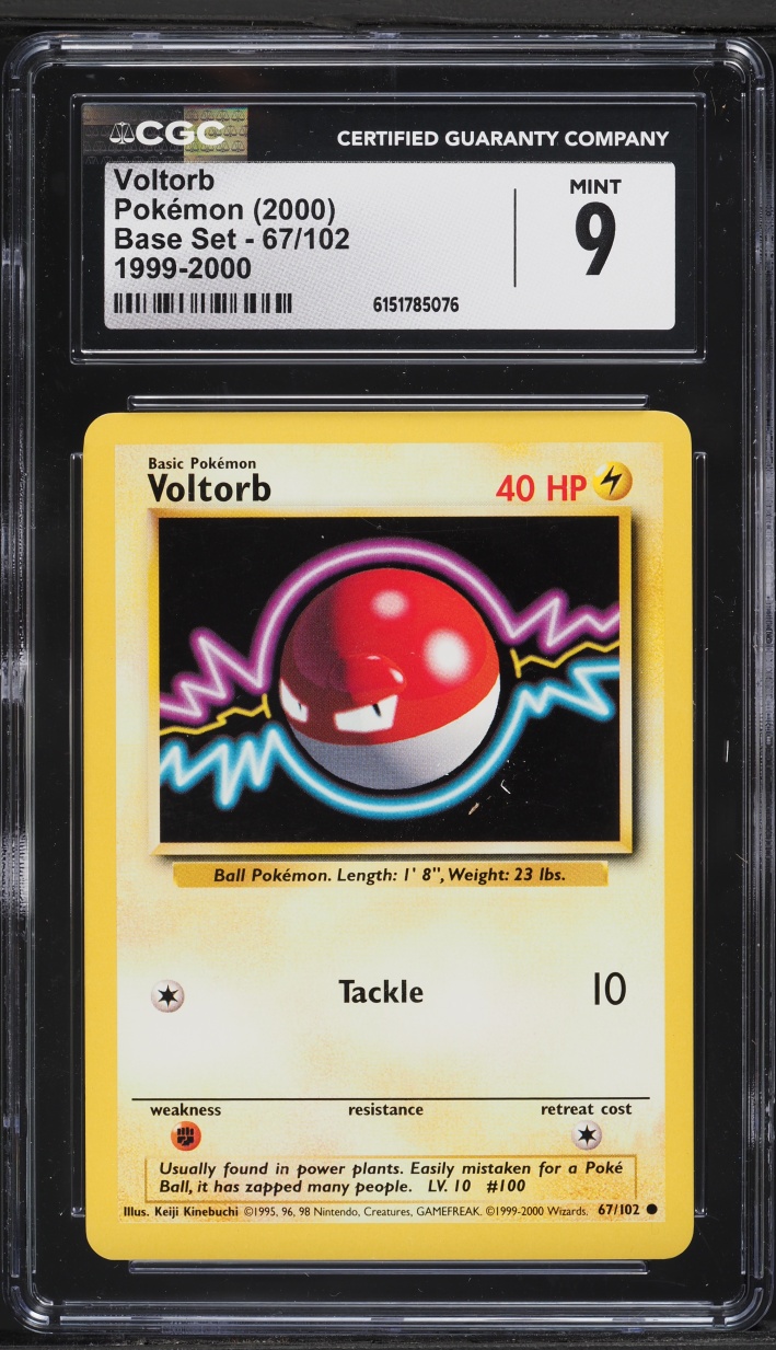 1999-2000 Pokemon Base Set Voltorb #67 CGC 9 MINT