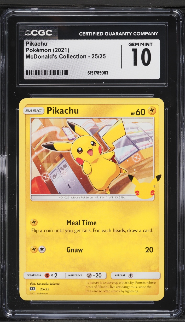 2021 Pokemon Sword & Shield McDonald's Collection Pikachu #25 CGC 10 GEM MINT