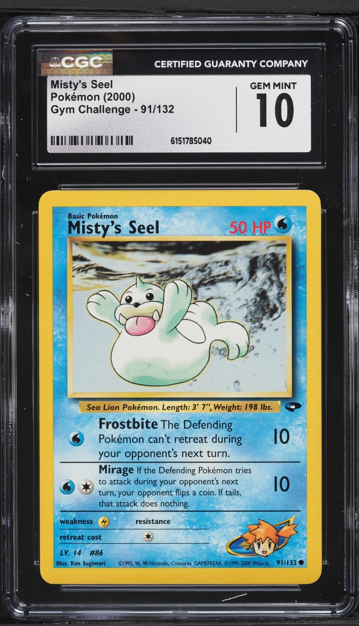 2000 Pokemon Gym Challenge Misty's Seel #91 CGC 10 GEM MINT