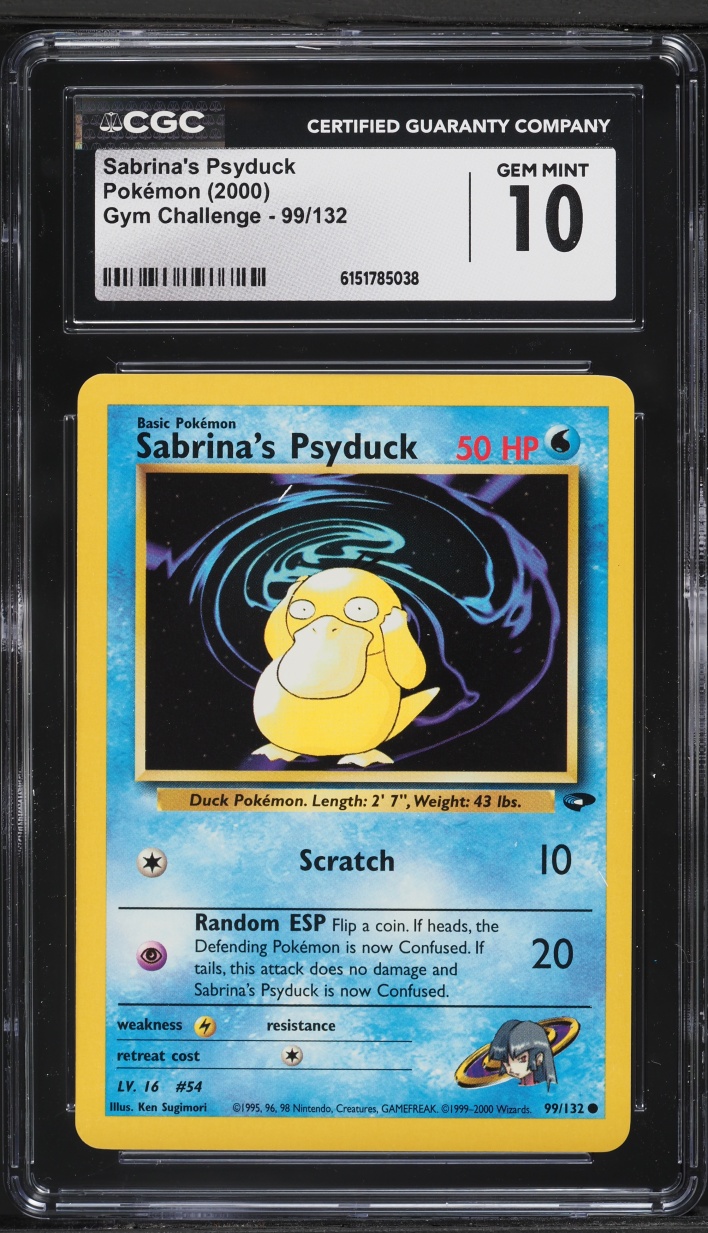 2000 Pokemon Gym Challenge Sabrina's Psyduck #99 CGC 10 GEM MINT