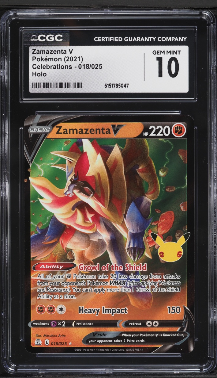 2021 Pokemon Sword & Shield Celebrations Zamazenta V #18 CGC 10 GEM MINT