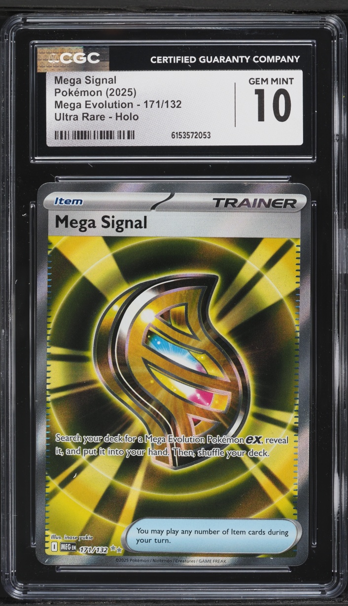 2025 Pokemon Mega Evolution Full Art Mega Signal #171 CGC 10 GEM MINT