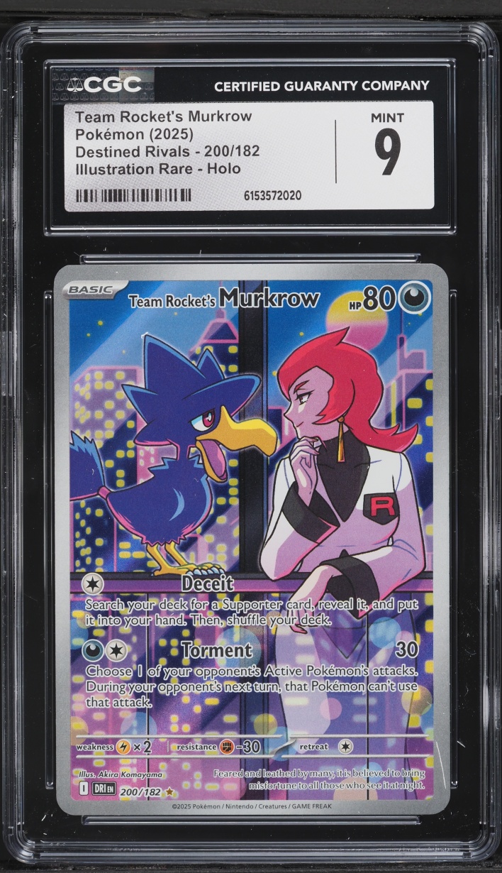2025 Pokemon Scarlet & Violet Destined Rivals IR Team Rocket's Murkrow #200 CGC 9 MINT