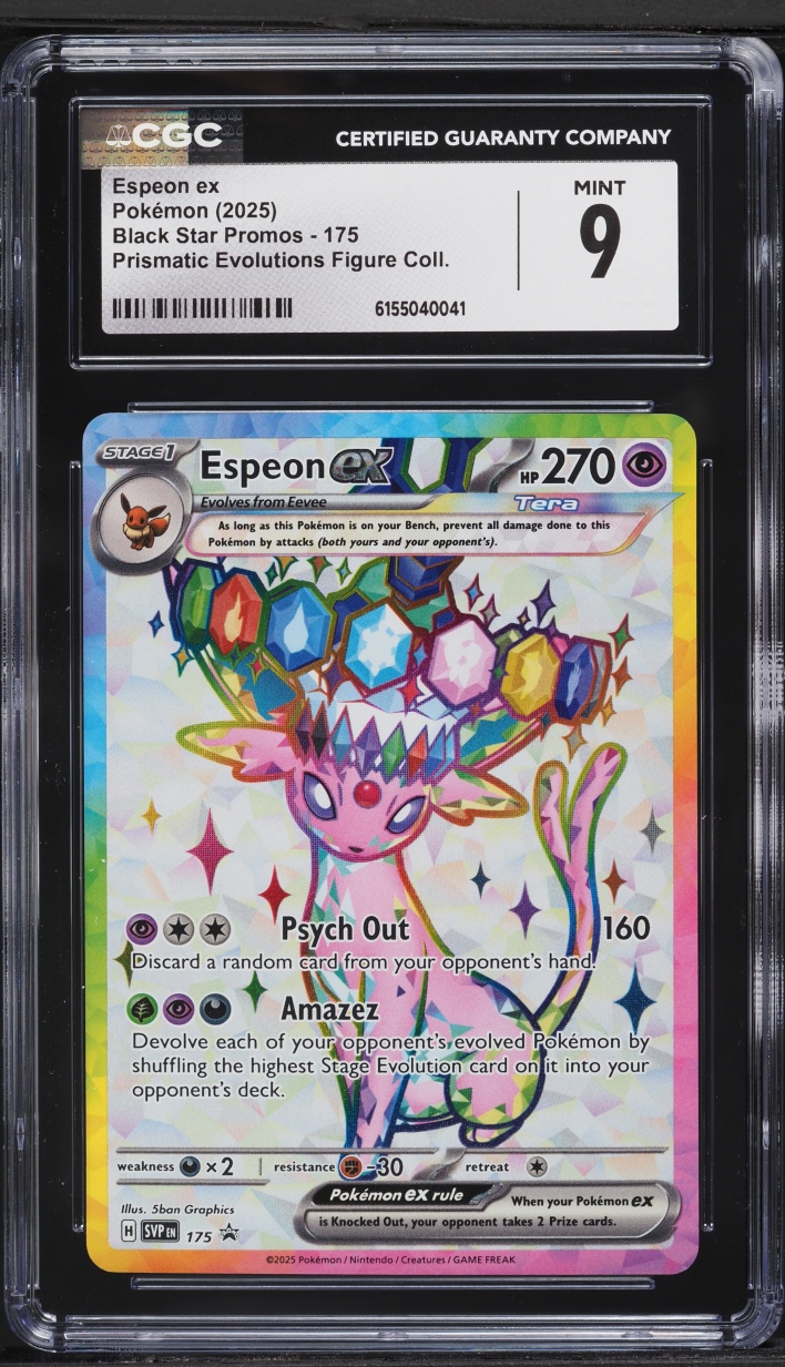 2025 Pokemon Scarlet & Violet Promo Prismatic Evolutions Figure Full Art Espeon ex #175 CGC 9
