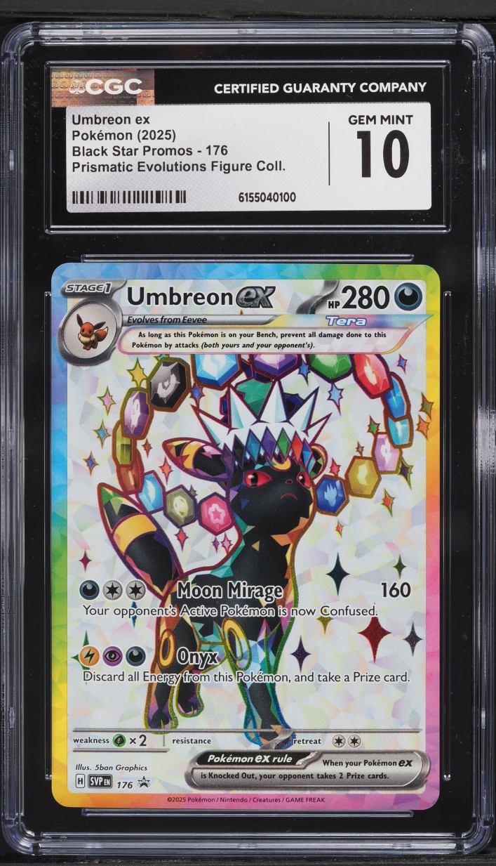 2025 Pokemon SV Promo Prismatic Evolutions Figure Collection Full Art Umbreon EX #176 CGC 10