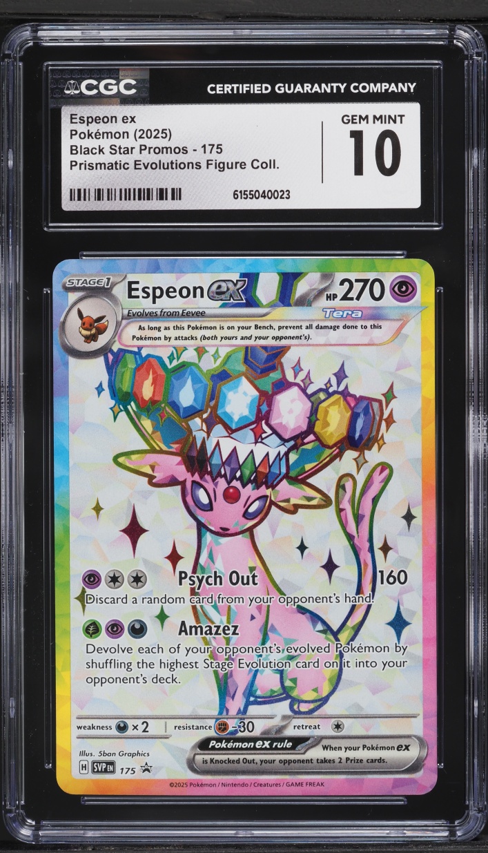 2025 Pokemon Scarlet & Violet Promo Prismatic Evolutions Figure Full Art Espeon ex #175 CGC 10