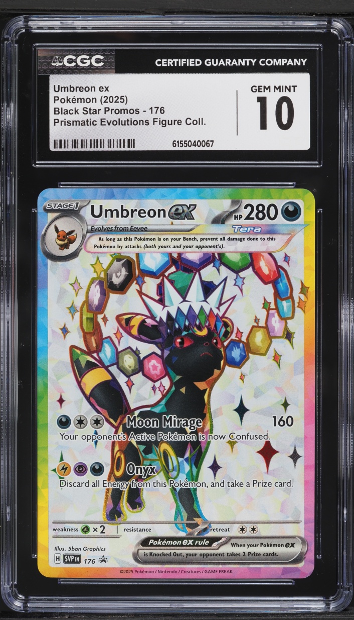 2025 Pokemon SV Promo Prismatic Evolutions Figure Collection Full Art Umbreon EX #176 CGC 10