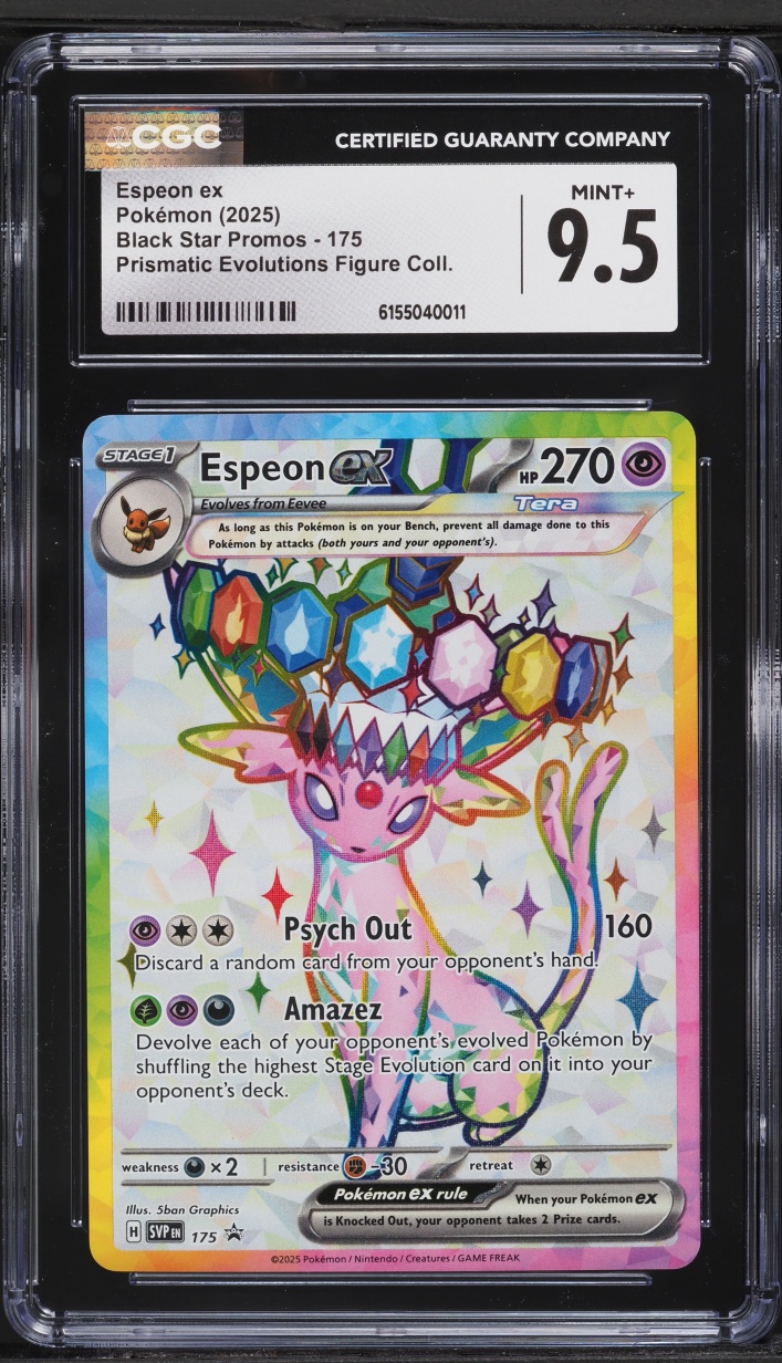 2025 Pokemon Scarlet & Violet Promo Prismatic Evolutions Figure Full Art Espeon ex #175 CGC 9.5