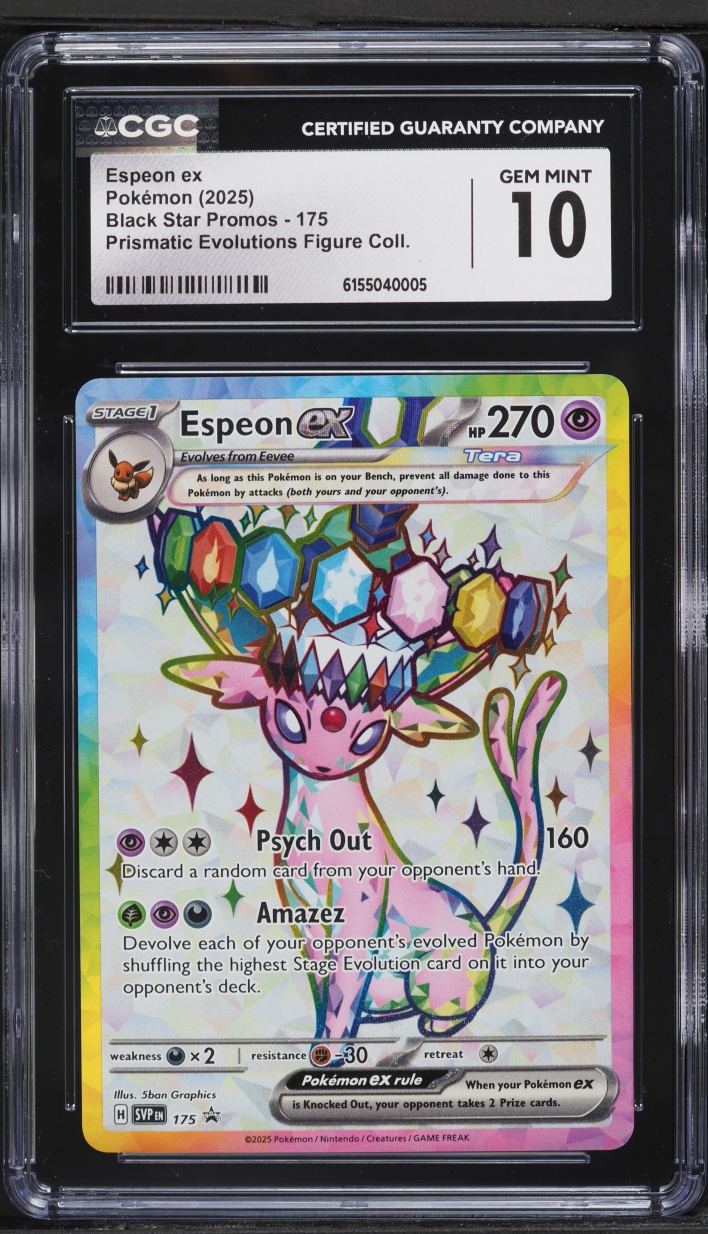 2025 Pokemon Scarlet & Violet Promo Prismatic Evolutions Figure Full Art Espeon ex #175 CGC 10