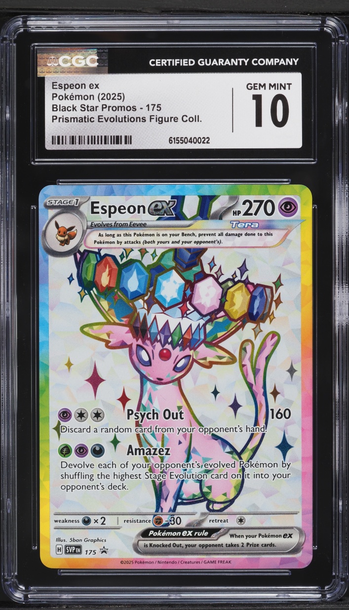 2025 Pokemon Scarlet & Violet Promo Prismatic Evolutions Figure Full Art Espeon ex #175 CGC 10