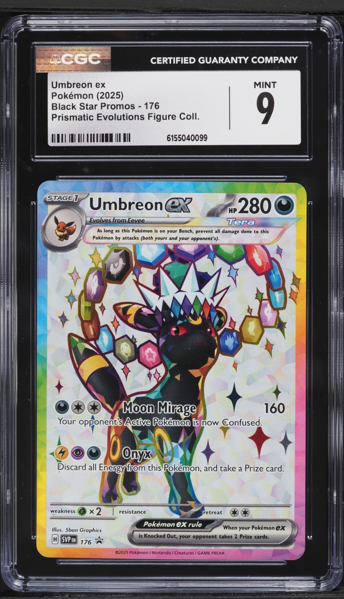 2025 Pokemon SV Promo Prismatic Evolutions Figure Collection Full Art Umbreon EX #176 CGC 9