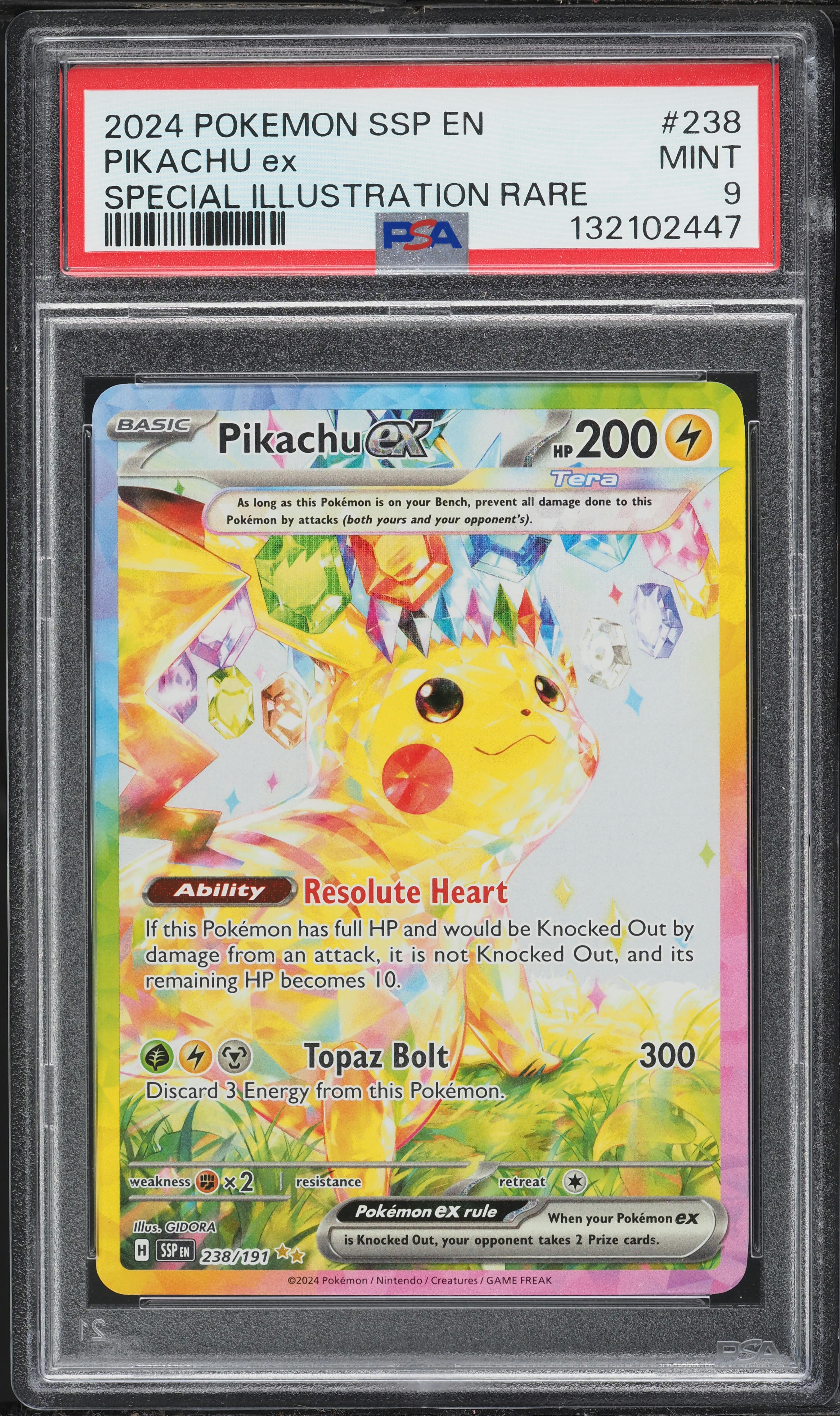 2024 Pokemon Scarlet & Violet Surging Sparks SIR Pikachu EX #238 PSA 9 MINT