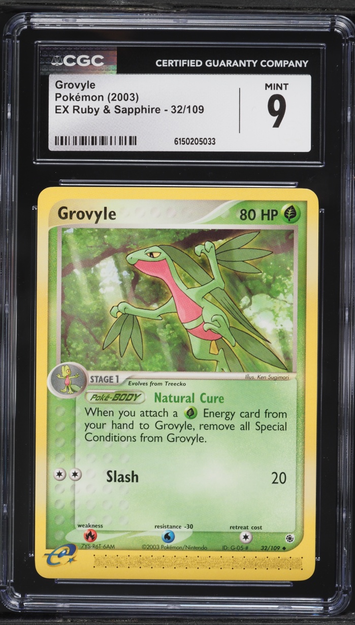 2003 Pokemon EX Ruby & Sapphire Grovyle #32 CGC 9 MINT