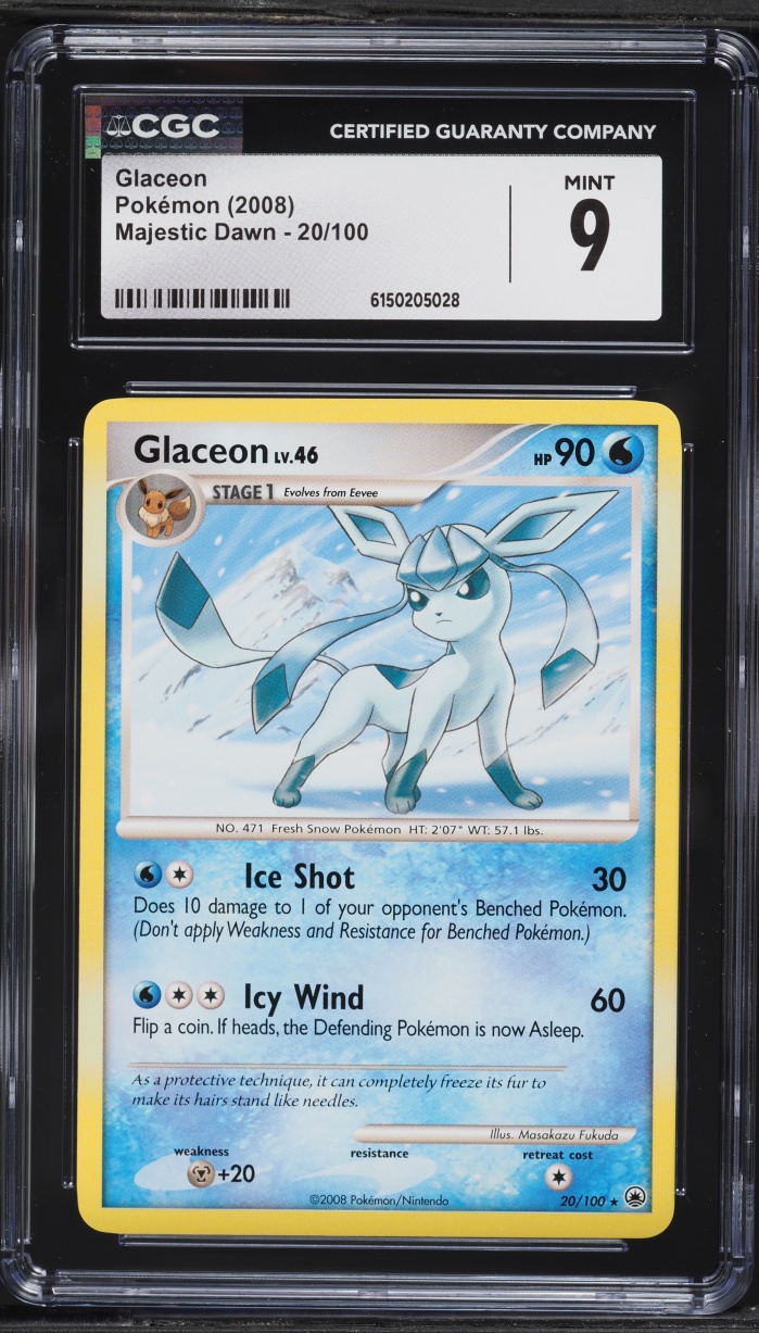 2008 Pokemon Majestic Dawn Glaceon #20 CGC 9 MINT