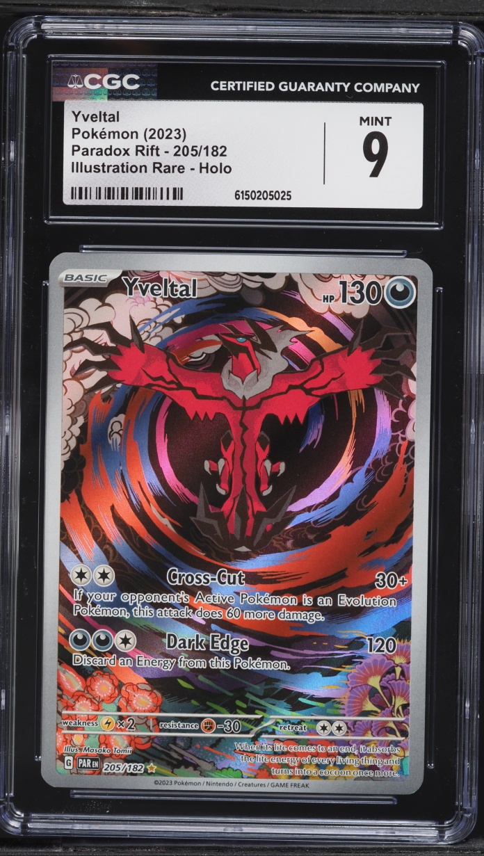2023 Pokemon Scarlet & Violet Paradox Rift IR Yveltal #205 CGC 9 MINT
