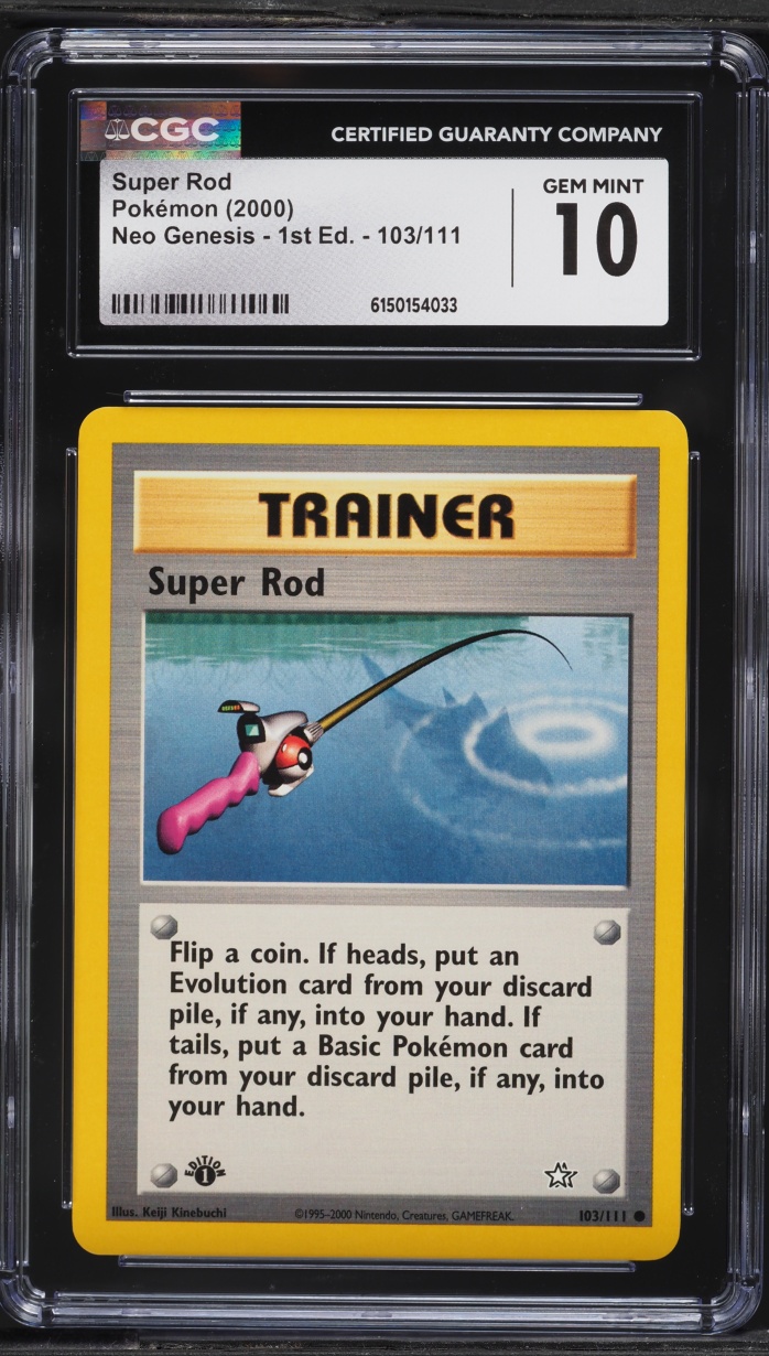 2000 Pokemon Neo Genesis 1st Edition Super Rod #103 CGC 10 GEM MINT