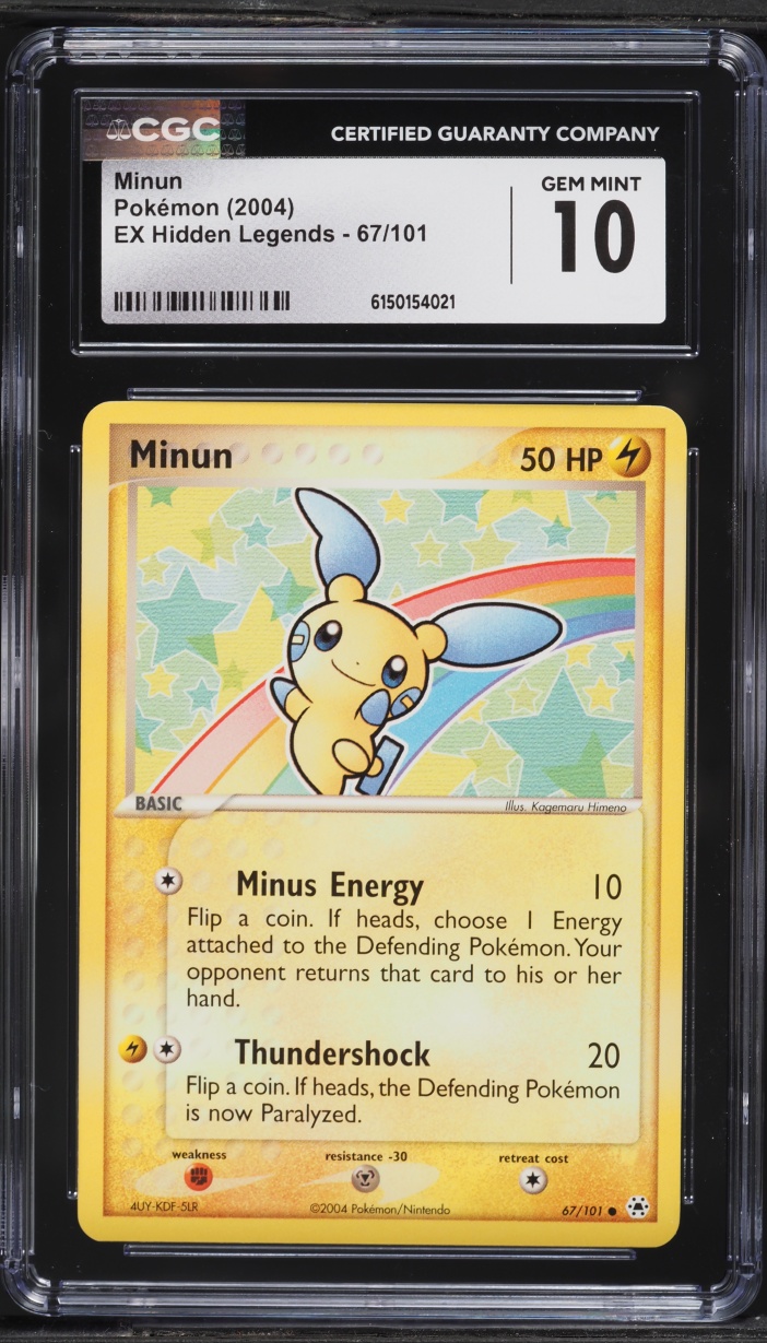 2004 Pokemon EX Hidden Legends Minun #67 CGC 10 GEM MINT